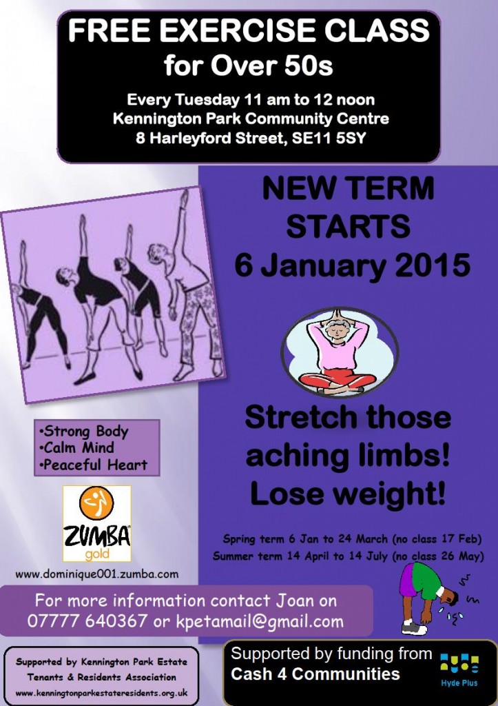 over 50s exercise class january 2015